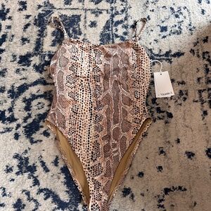 NWT Vitamin A  MSRP $203 Jenna Python Snake Print One Piece 12